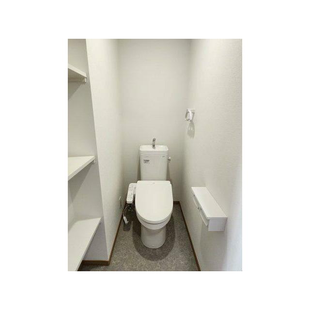 落ち着いた色調のトイレです