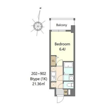 ６０２号室（Ｂタイプ）Ｂｒｏｗｎ