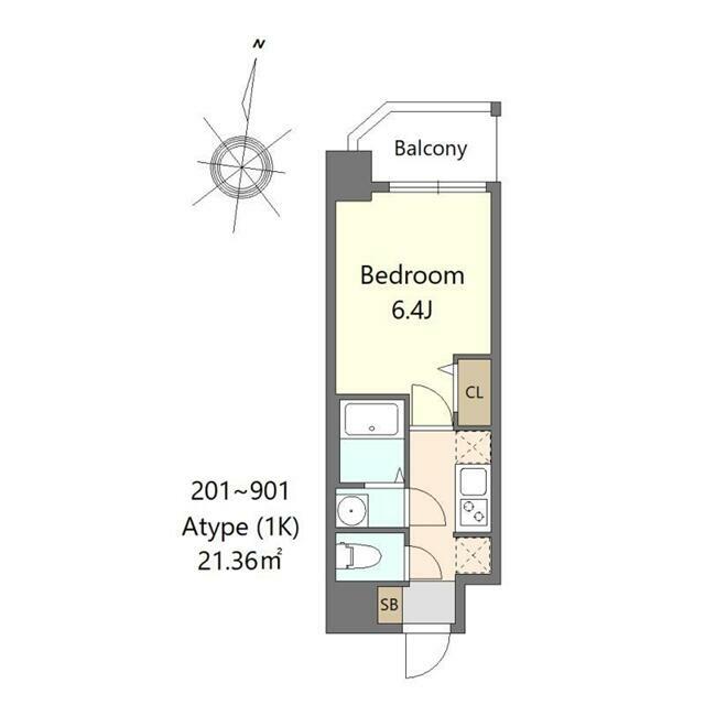 ６０１号室（Ａタイプ）Ｂｒｏｗｎ