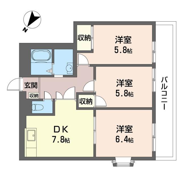 フィラ　ステイツ　Ｓ ００２０３ 3DKの画像
