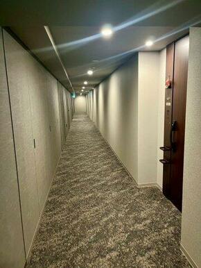 ホテルライクな内廊下の設計になります。
