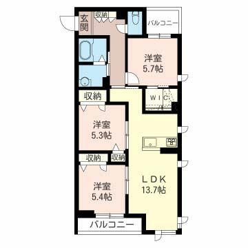 サンセール ００２０１ 3LDKの画像