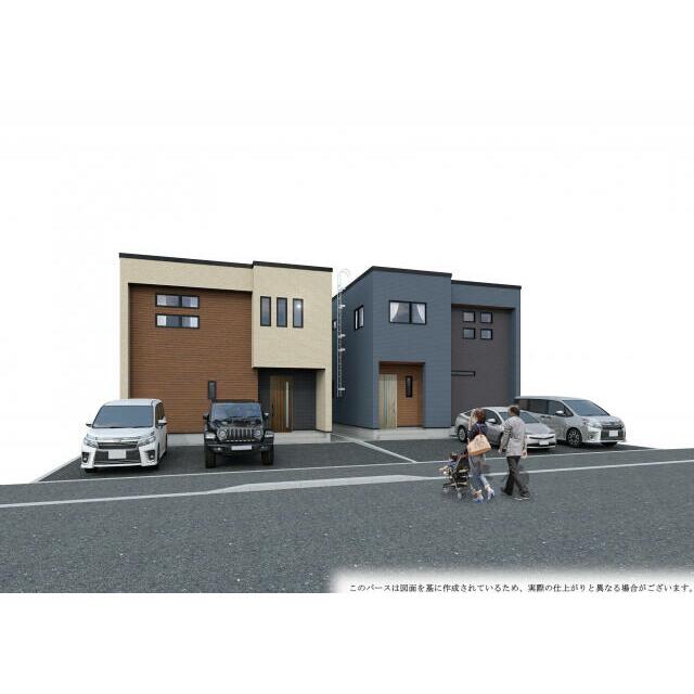 完成予想図（1号棟:右、2号棟:左）