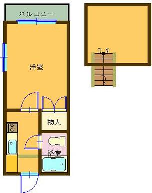 ２階３部屋間取り図