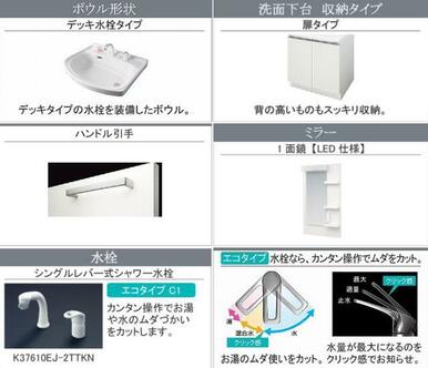 ２階　洗面化粧台　タカラスタンダード　リフレシオ　間口６０㎝　［参考プラン］