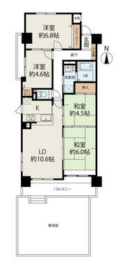 ４ＬＤＫ　７８．３９㎡　お部屋ではゆっくりプライベート時間。休日は庭でご家族とゆっくりできます。