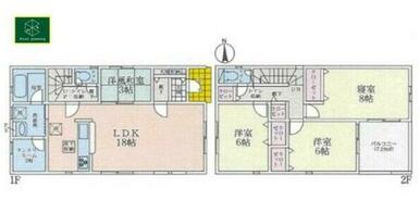 １号棟の間取図です。３ＬＤＫ＋ランドリールーム　販売価格（土地＋建物）２，８８０万円