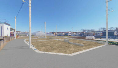 【完成予想図（造成後外観パース）】