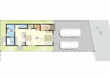 （区画図）駐車スペースを２台分確保した３ＬＤＫの新築住宅です！　※画像はイメージです