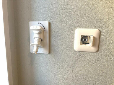 将来的に「乾太くん」取付可能なガスコンセント＆洗濯機用水栓