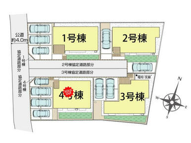 三島市谷田4棟 区画図