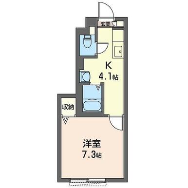 約２５m2ある１Ｋタイプ