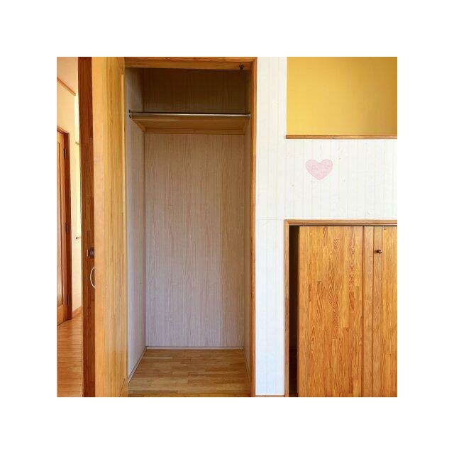 ハンガーパイプ付きの収納もついています
