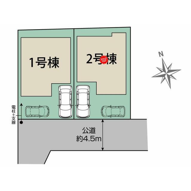 柏市酒井根3丁目2棟 区画図