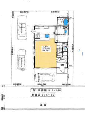 敷地図面、１階平面図