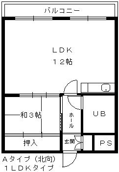 ０１～０５号南向き・０６～０８号北向きバルコニー