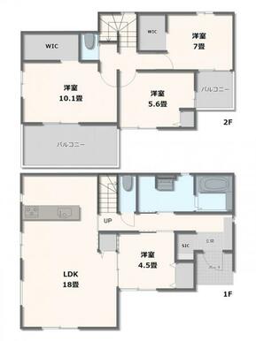 1号棟・4LDK+WIC2か所+SIC