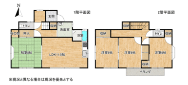 一階に和室があると何かと便利です。冬はこたつでみかんでも