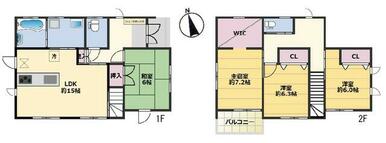 全居室南向きの４ＬＤＫの間取りです。