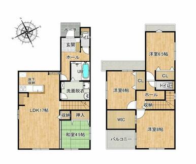 水回り動線がしっかりされた４ＬＤＫ☆和室を合わせると２１帖♪２階３部屋洋室あり♪