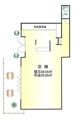 オープンテラス付きの店舗です