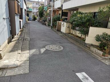 西側私道（北側からの写真。左側が本地）