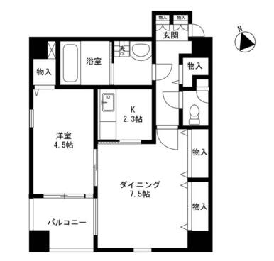 ４０平米の１ＤＫ　収納・設備が充実しています