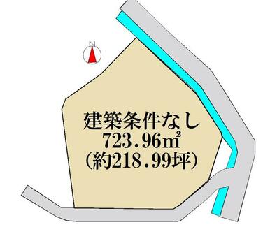 建築条件なし。南道路。広い敷地です。