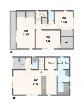 1号棟・3LDK+パントリー+ランドリールーム+WIC