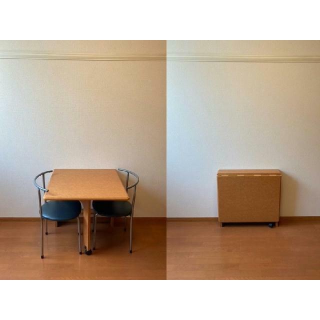 折りたたみ式テーブルはコンパクトに収まります。（１階）