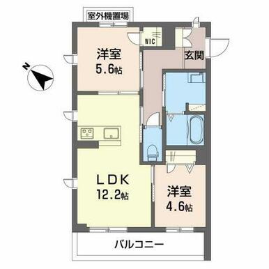 ２ＬＤＫ、南西向き角部屋です。