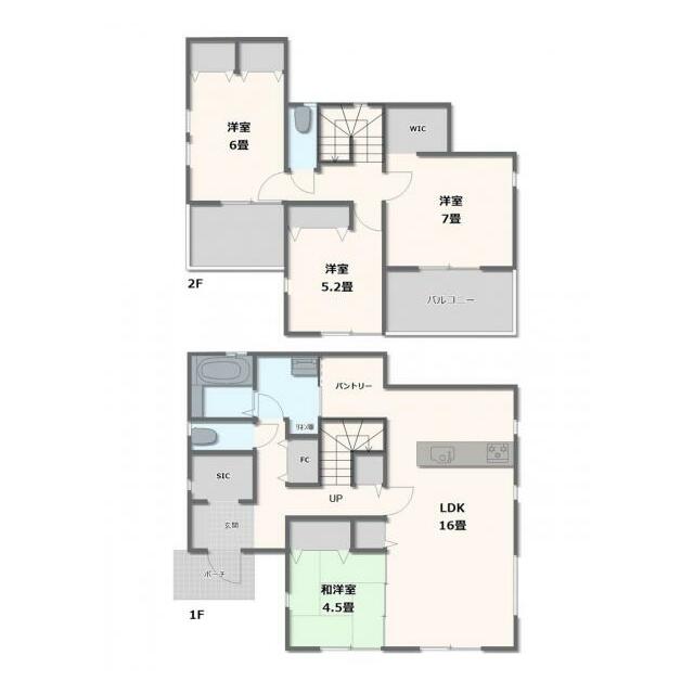 1号棟　4LDK+FC+WIC+SC+パントリー+リネン庫