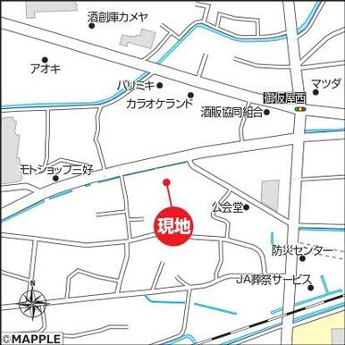 現地案内図（ナビ検索は静岡県島田市御仮屋町７５３２－３付近で検索して下さい。）