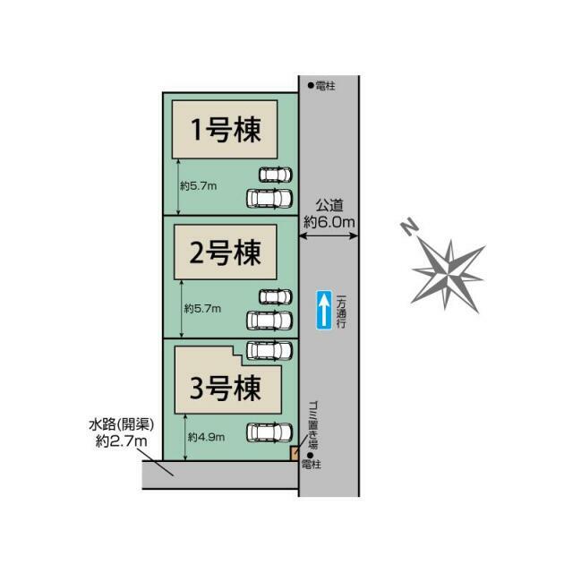 市川市下貝塚3丁目3棟 区画図