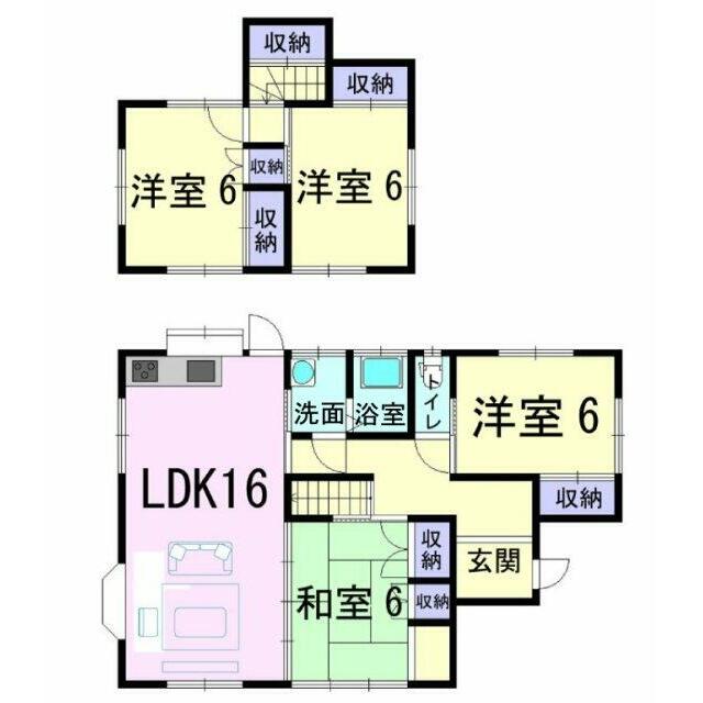 各居室6帖の広さ☆16帖LDKに隣接した6帖和室もあります♪