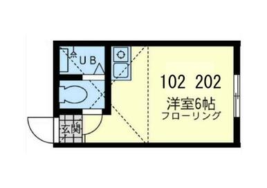 ２０２　洋室６帖＋ロフト３．９帖・ロフト高１．４ｍ