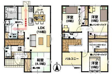 各部屋に大容量の収納を設置♪