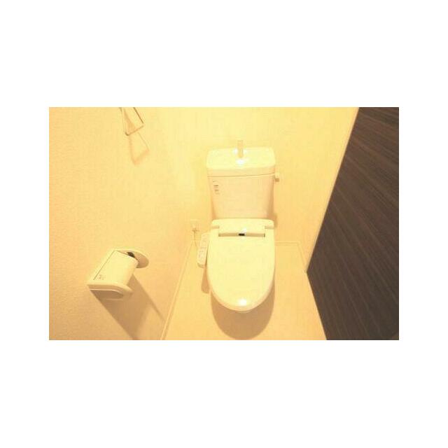 トイレ便座は暖房・洗浄機能付。ペーパーホルダーはもちろん、タオル掛けもございます。