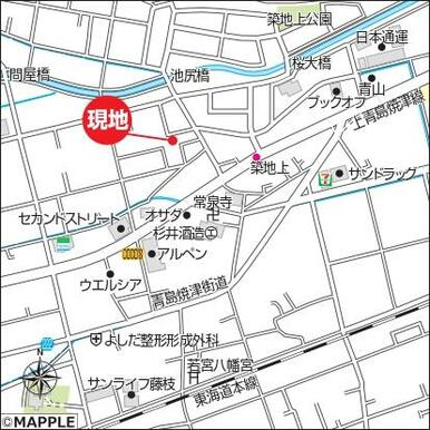 現地案内図（ナビ検索は藤枝市小石川町３丁目８－９－１で検索して下さい。）