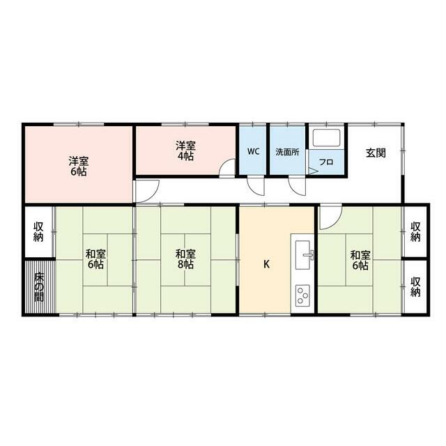 5K（和室3部屋　洋室2部屋）
