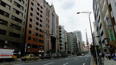 三田通りより東京タワーが見えま