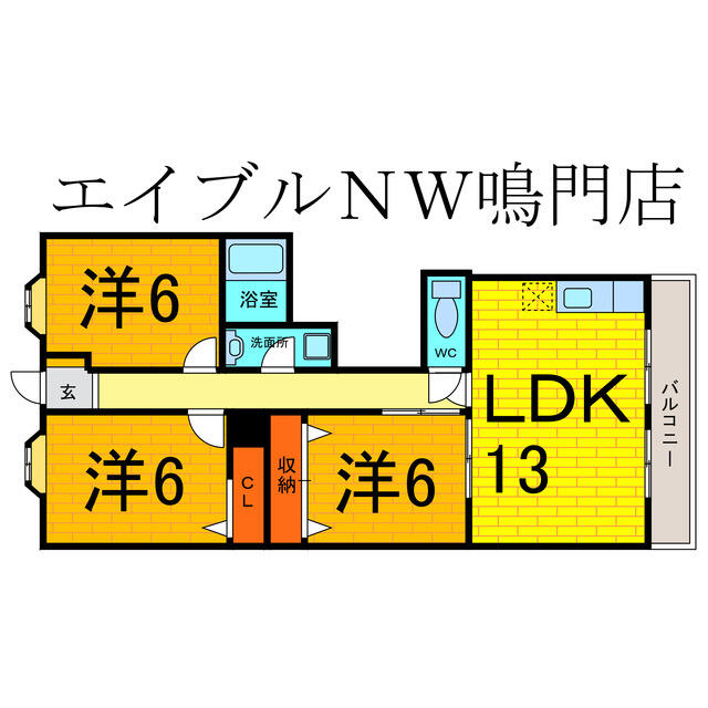 ポケット21 403 3LDK 鳴門市の貸マンションの物件情報｜賃貸