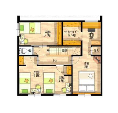 建物プラン例：土地９３６．３６万円、建物１９１３．６４円（外構・付帯工事別）建築面積１０３．９２㎡