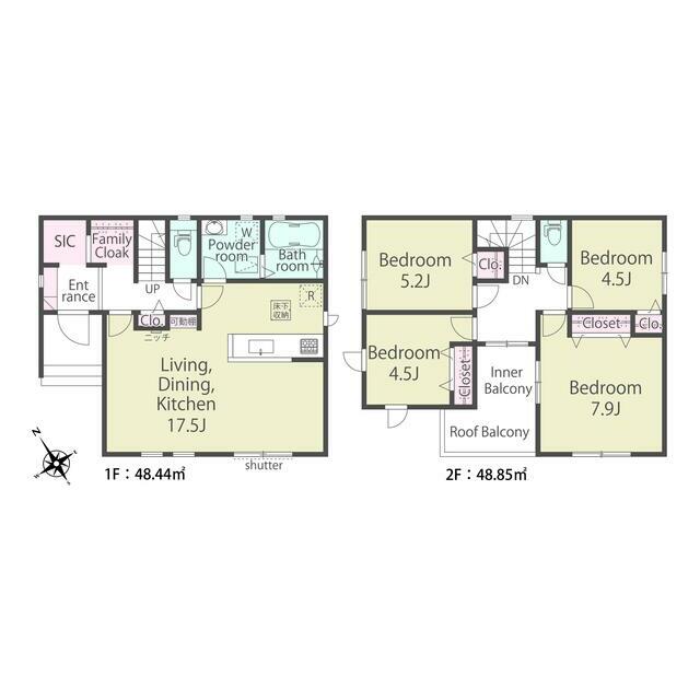 ２号棟　間取り図面 ２階４LDK