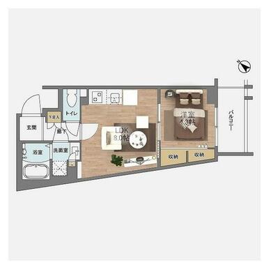 ※間取り図内の家具・調度品等に関しては配置例を示したもので、実際の賃貸住居には含まれません。