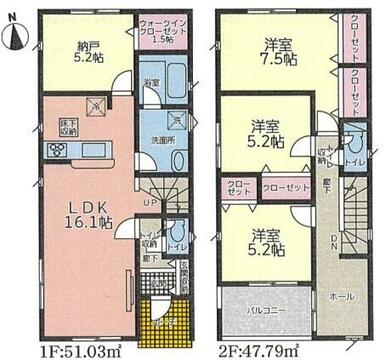 ７号棟　間取図　３ＳＬＤＫ