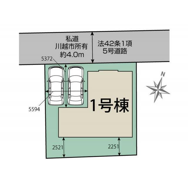 川越市下広谷3期1棟 区画図