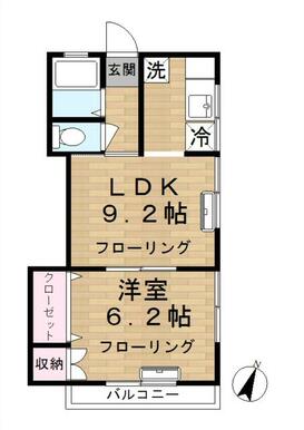 １ＬＤＫ　リノベーションにて室内内装全体交換をしております。床全体フローリングです。