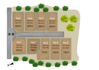 １号地から９号地の分譲地