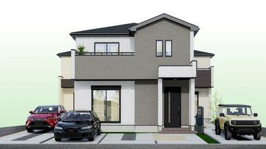 完成イメージ（左奥：1号棟　中央手前：2号棟　右奥：3号棟）